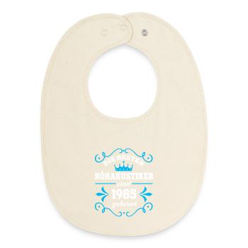 Birthday 1985 Hearing Aid Acoustician Colleague Hearing Acoustics - Baby Organic Bib - soft Ecru - Front