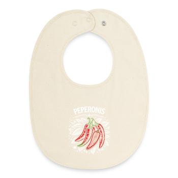 Peperonis Brennendes Blattdesign - Baby Organic Lätzchen - Natur - Vorne