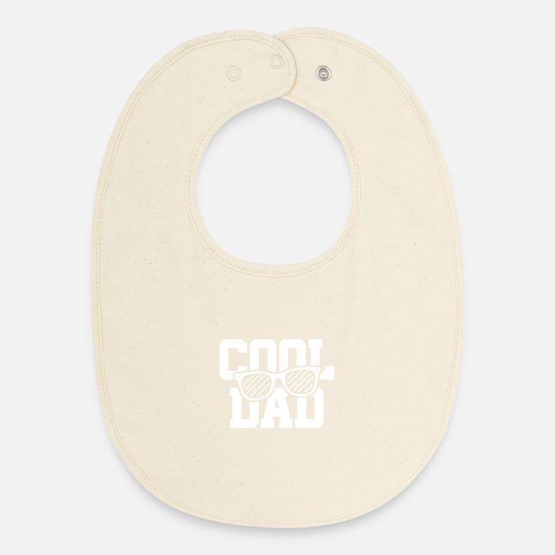 Cool dad - Baby Organic Bib - soft Ecru