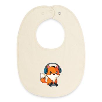 Gaming Fuchs - Spieler Fuchs - Baby Organic Lätzchen - Natur - Vorne