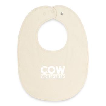 Cow Whisperer Farmer Rancher Farming Cows - Baby Organic Bib - soft Ecru - Front
