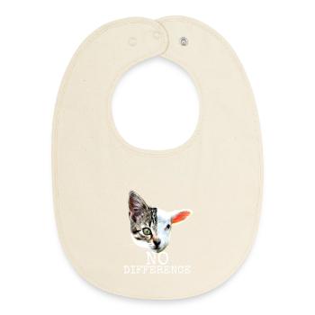 No Difference Pro Vegan Saying Vegetarian Cats - Baby Organic Bib - soft Ecru - Front