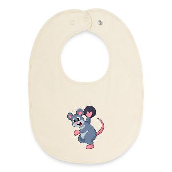 Boule de bowling rat - Bavoir bébé bio - écru doux - Devant