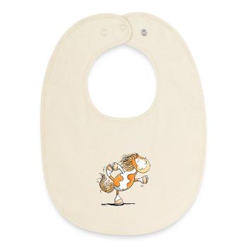 Lustiges Yoga Pferd I Pony - Baby Organic Lätzchen - Natur - Vorne