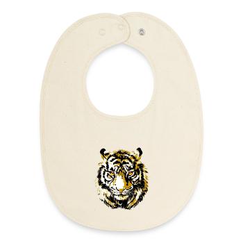Realistische Tiger Zeichnung | Tiger Illustration - Baby Organic Lätzchen - Natur - Vorne