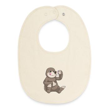 Mole Earthworm - Baby Organic Bib - soft Ecru - Front