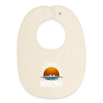 Rowing Rower Rowing Boat Team - Baby Organic Bib - soft Ecru - Front