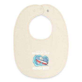 Urlaub Motorboot Kapitän Bootsführerschein - Baby Organic Lätzchen - Natur - Vorne