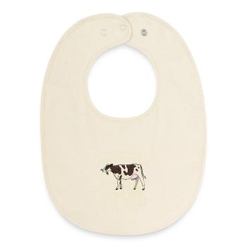 second hand vegetarian cow eats grass i eat cow - Baby Organic Lätzchen - Natur - Vorne