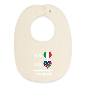 Brilliant Italy and Namibia / Gift - Baby Organic Bib - soft Ecru - Front