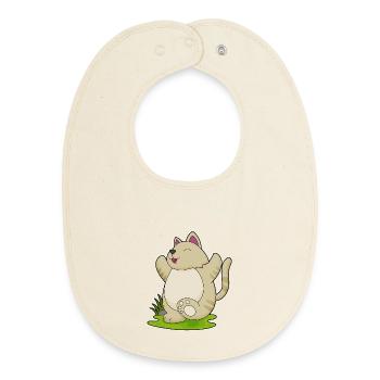 Gymnastique de fitness yoga pour chats - Bavoir bébé bio - écru doux - Devant