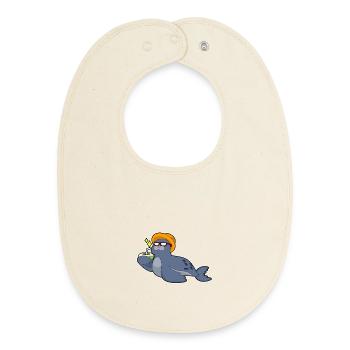 Seal Coconut - Baby Organic Bib - soft Ecru - Front