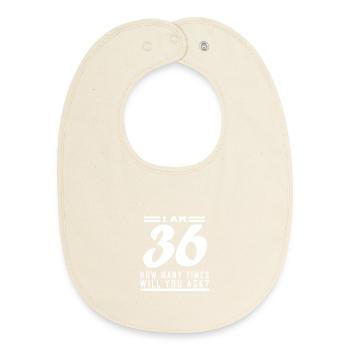 J’ai 36 ans – 36e anniversaire - Bavoir bébé bio - écru doux - Devant
