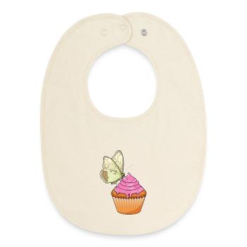 Schmetterling Muffin - Baby Organic Lätzchen - Natur - Vorne