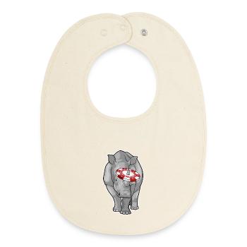 Jetons de poker Rhino Poker - Bavoir bébé bio - écru doux - Devant