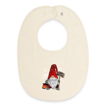 Chef Wichtel mit Schneeflocken Christmas Gnome - Baby Organic Lätzchen - Natur - Vorne