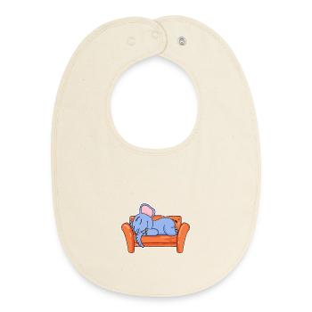 Elefant Liegen Niedlich Schlafen Schlaf - Baby Organic Lätzchen - Natur - Vorne