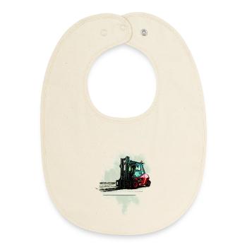 Forklift - Baby Organic Bib - soft Ecru - Front