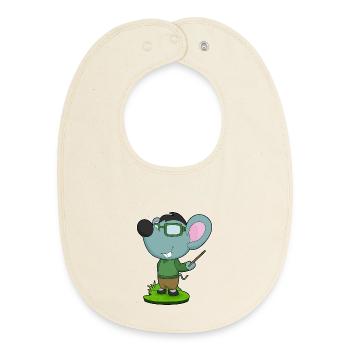 École de pointage des enseignants de souris - Bavoir bébé bio - écru doux - Devant