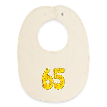 65 years of Lustig Käse - Baby Organic Bib - soft Ecru - Front
