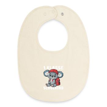 Koalabär Koala 1 Klasse Einschulung Erstklässler - Baby Organic Lätzchen - Natur - Vorne