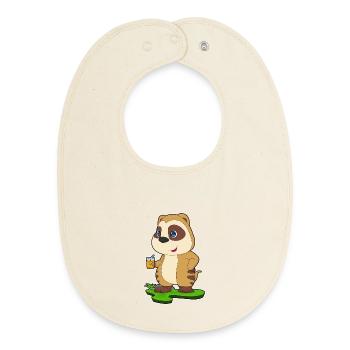 Meerkat Juice - Baby Organic Bib - soft Ecru - Front