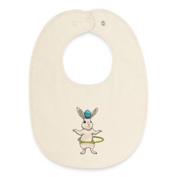 Bunny Easter Fitness - Bavoir bébé bio - écru doux - Devant