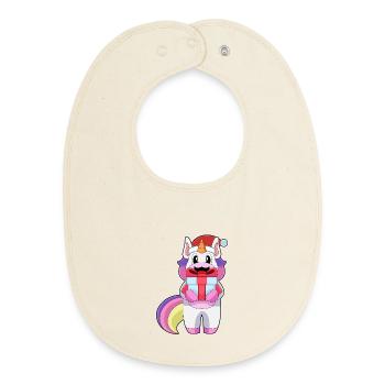 Forfait Noël Licorne - Bavoir bébé bio - écru doux - Devant