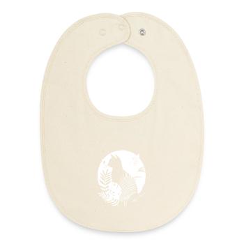 Cats Illustration - Baby Organic Bib - soft Ecru - Front