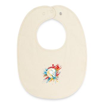 Football Graffiti Street Art - Baby Organic Bib - soft Ecru - Front