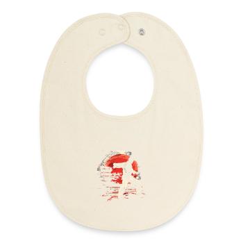Karateka Graphics - Baby Organic Bib - soft Ecru - Front