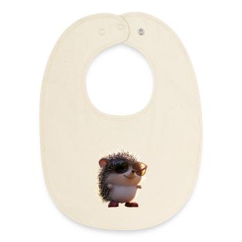 Igel Weißbauchigel Stacheligel Liebe Süßer Igel - Baby Organic Lätzchen - Natur - Vorne