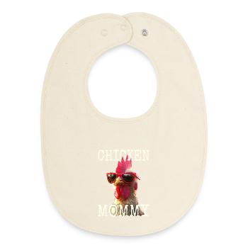 Poulet Maman Poulet Maman Femme du fermier Poules Fête des mères - Bavoir bébé bio - écru doux - Devant