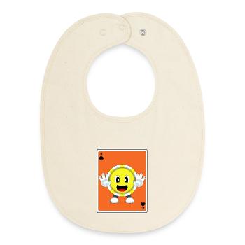 Poker Poker Jetons Cartes de poker - Bavoir bébé bio - écru doux - Devant