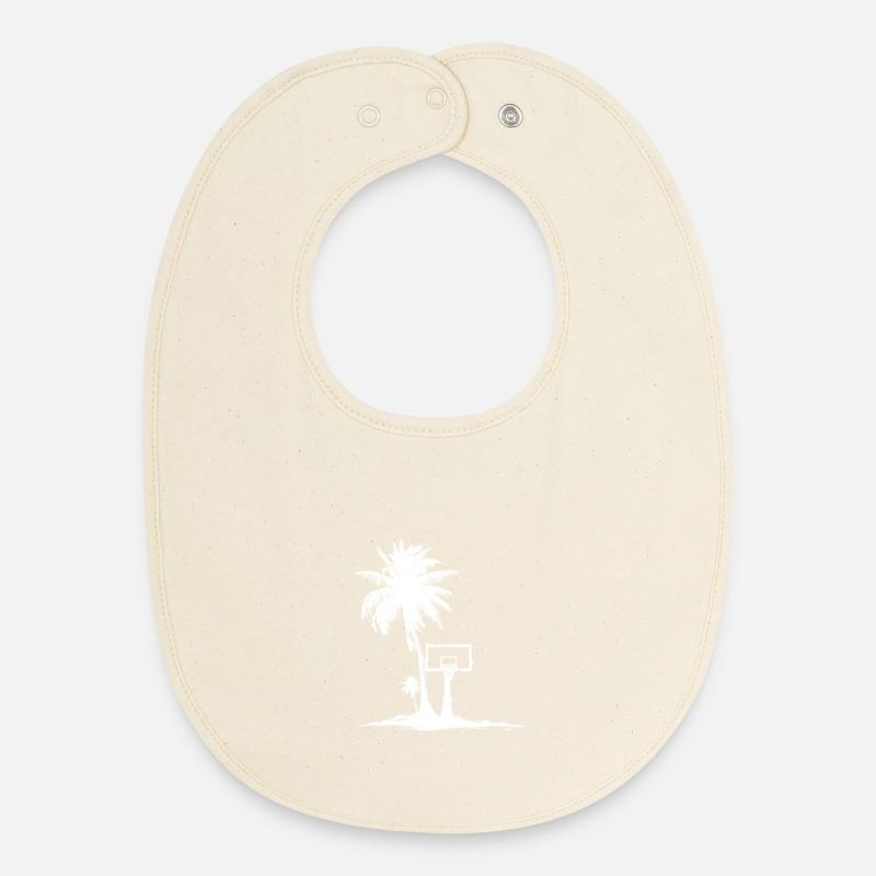 Graphique de panier de basket - Bavoir bébé bio - écru doux