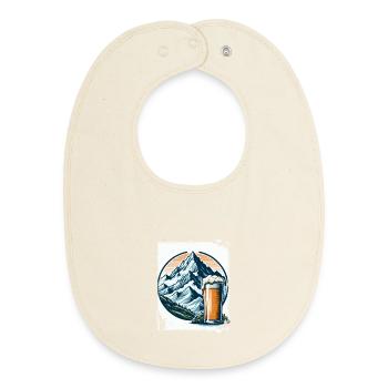 Berg und Bier Naturmotiv - Baby Organic Lätzchen - Natur - Vorne