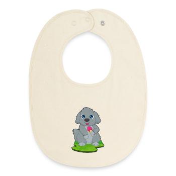 Glace gaufrée pour chien - Bavoir bébé bio - écru doux - Devant