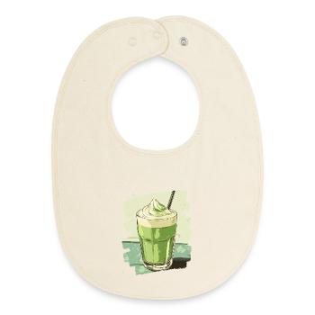 Matcha Latte Liebhaber Grüntee - Baby Organic Lätzchen - Natur - Vorne