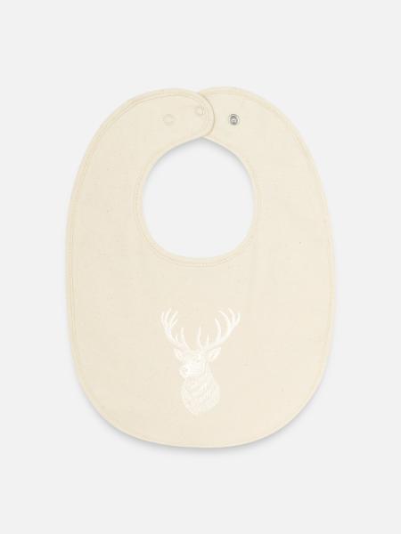 Deer - Baby Organic Bib - soft Ecru