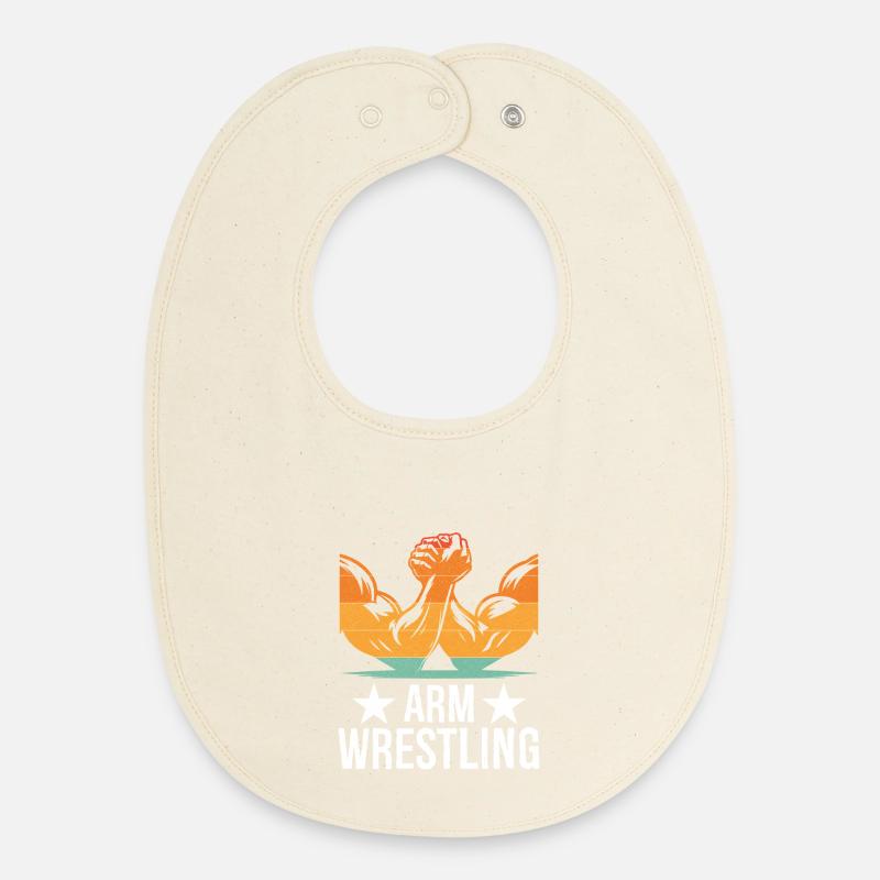 Arm Wrestling Tee - Baby Organic Lätzchen - Natur