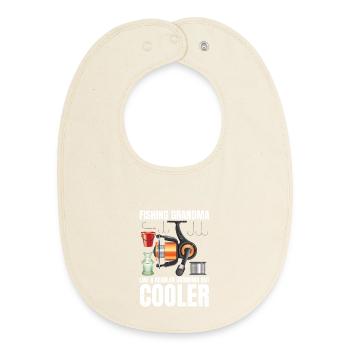 Fishing Grandma Retro - Baby Organic Bib - soft Ecru - Front