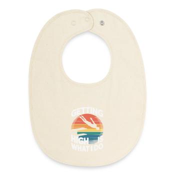 Diving diving board - Baby Organic Bib - soft Ecru - Front