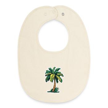 Palmier - Bavoir bébé bio - écru doux - Devant