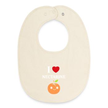 Design drôle d'Orange à Glace Nectarine - Baby Organic Bib - soft Ecru - Front