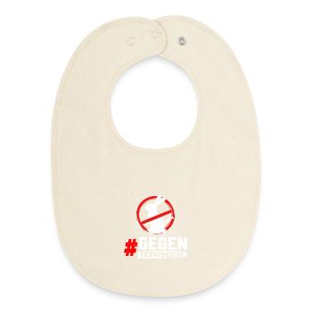 Animal protection STOP ANIMAL TESTING AGAINST TESTING - Baby Organic Bib - soft Ecru - Front
