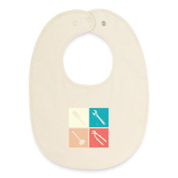 Heating Engineer Heating Construction Plumber Plumber - Baby Organic Bib - soft Ecru - Front