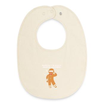 Weihnachten Lebkuchen Lebkuchenmann Gingerbread - Baby Organic Lätzchen - Natur - Vorne
