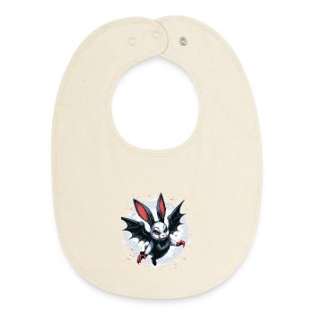 Lapin Noir Vampire Crête Vampire Vampire - Bavoir bébé bio - écru doux - Devant