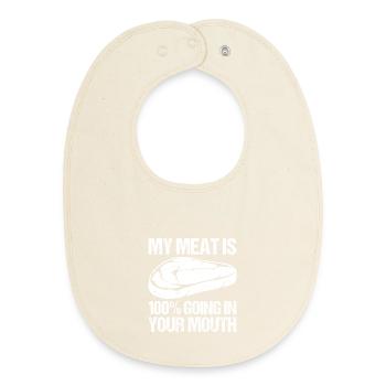 Grilling Meat Cooking BBQ Grill Cook Bake  - Baby Organic Lätzchen - Natur - Vorne