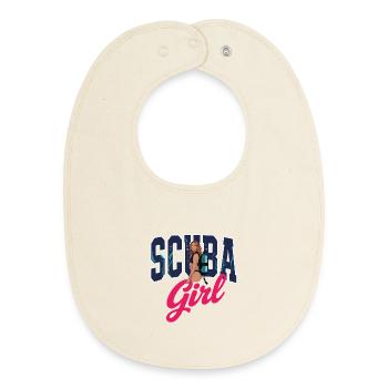 Conception de plongée sous-marine pour fille - Bavoir bébé bio - écru doux - Devant